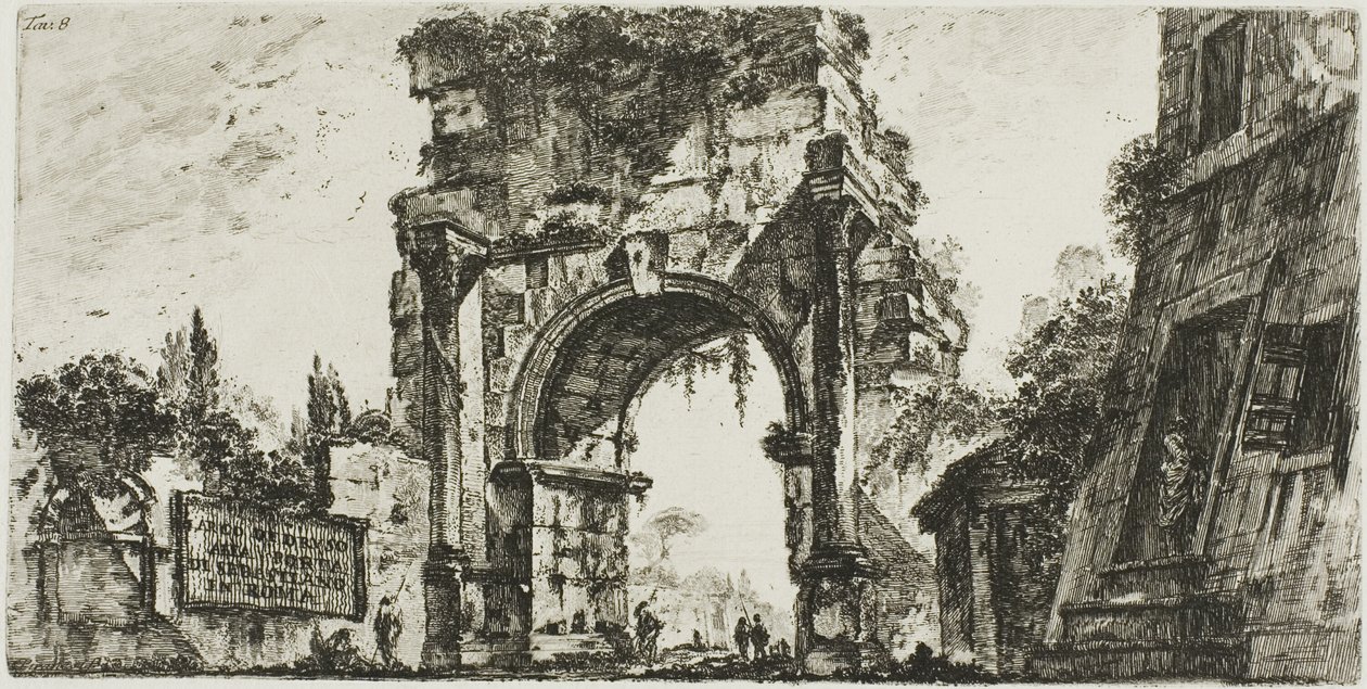 Arc de Drusus à la Porta S. Sebastiano à Rome, planche 8 de Quelques vues d