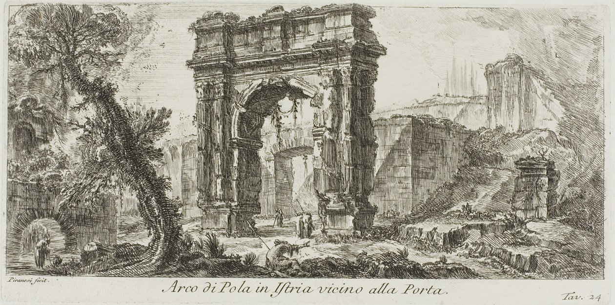 Arc de Pola en Istrie près de la porte, planche 24 de Quelques vues d