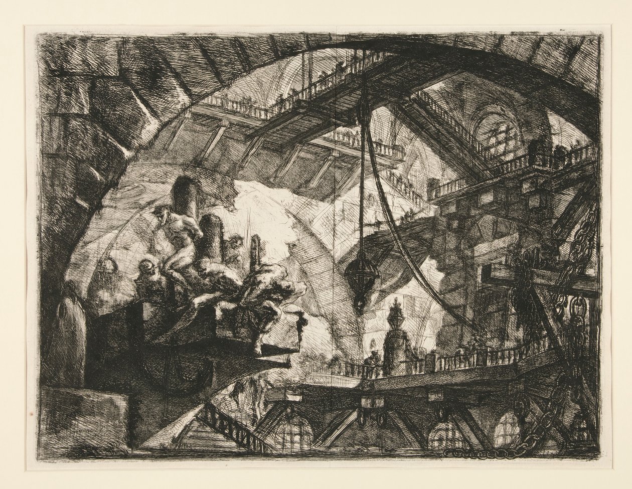 Carceri, X: Prisonniers sur une Plateforme Proéminente - Giovanni Battista Piranesi