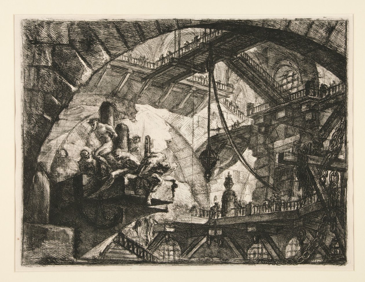 Carceri, X : Prisonniers sur une plateforme en saillie - Giovanni Battista Piranesi