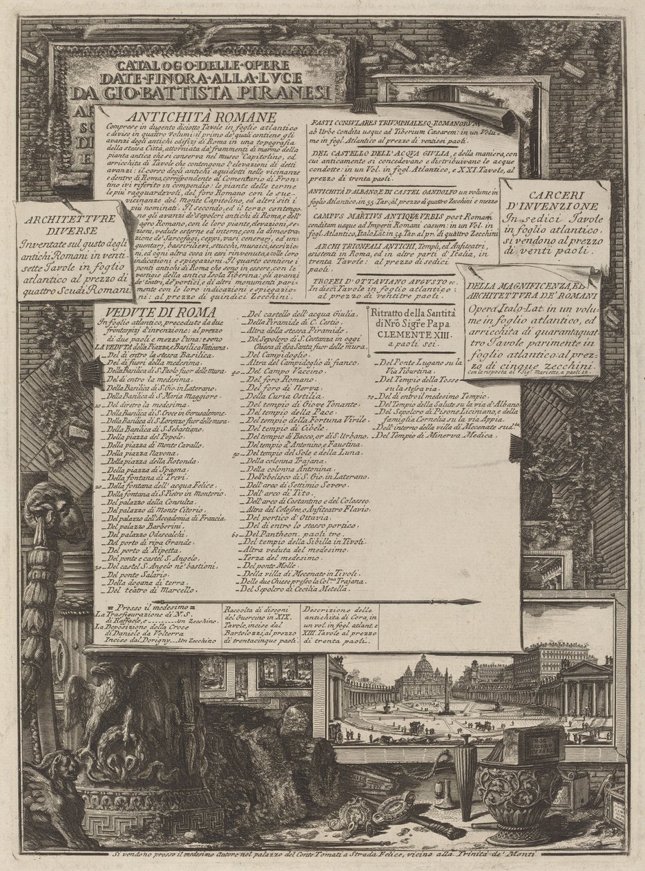 Catalogue des œuvres - Giovanni Battista Piranesi