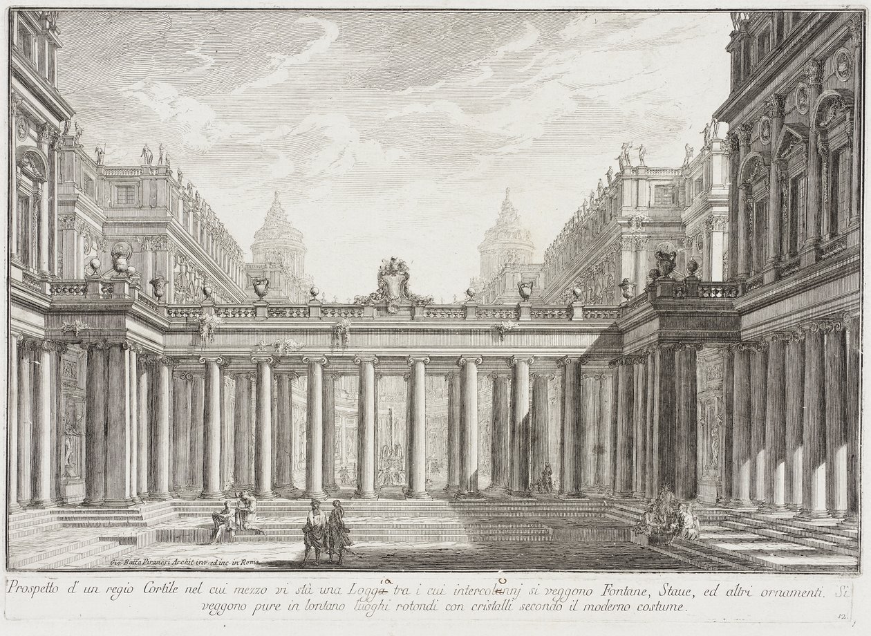 Cour entourée de portiques - Giovanni Battista Piranesi