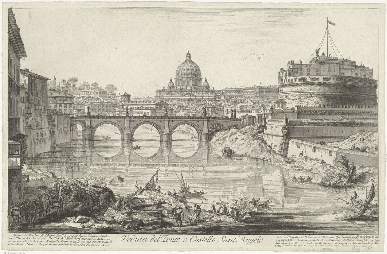 Pont des Anges et Château Saint-Ange à Rome - Giovanni Battista Piranesi