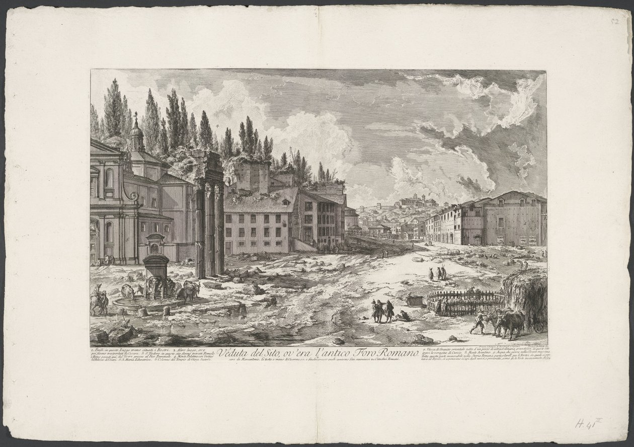 Forum Romain avec le Temple de Jupiter Stator à Rome - Giovanni Battista Piranesi