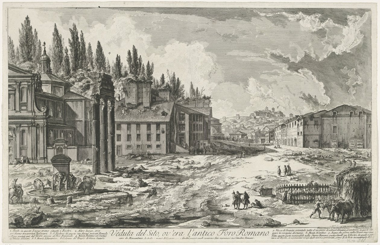 Forum Romanum avec le Temple de Jupiter Stator à Rome - Giovanni Battista Piranesi