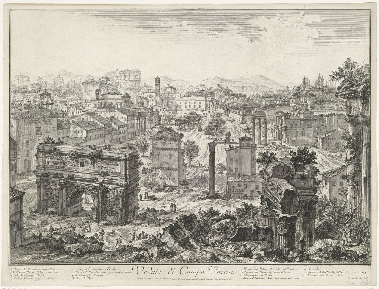 Forum Romanum à Rome (Veduta di Campo Vaccino) - Giovanni Battista Piranesi
