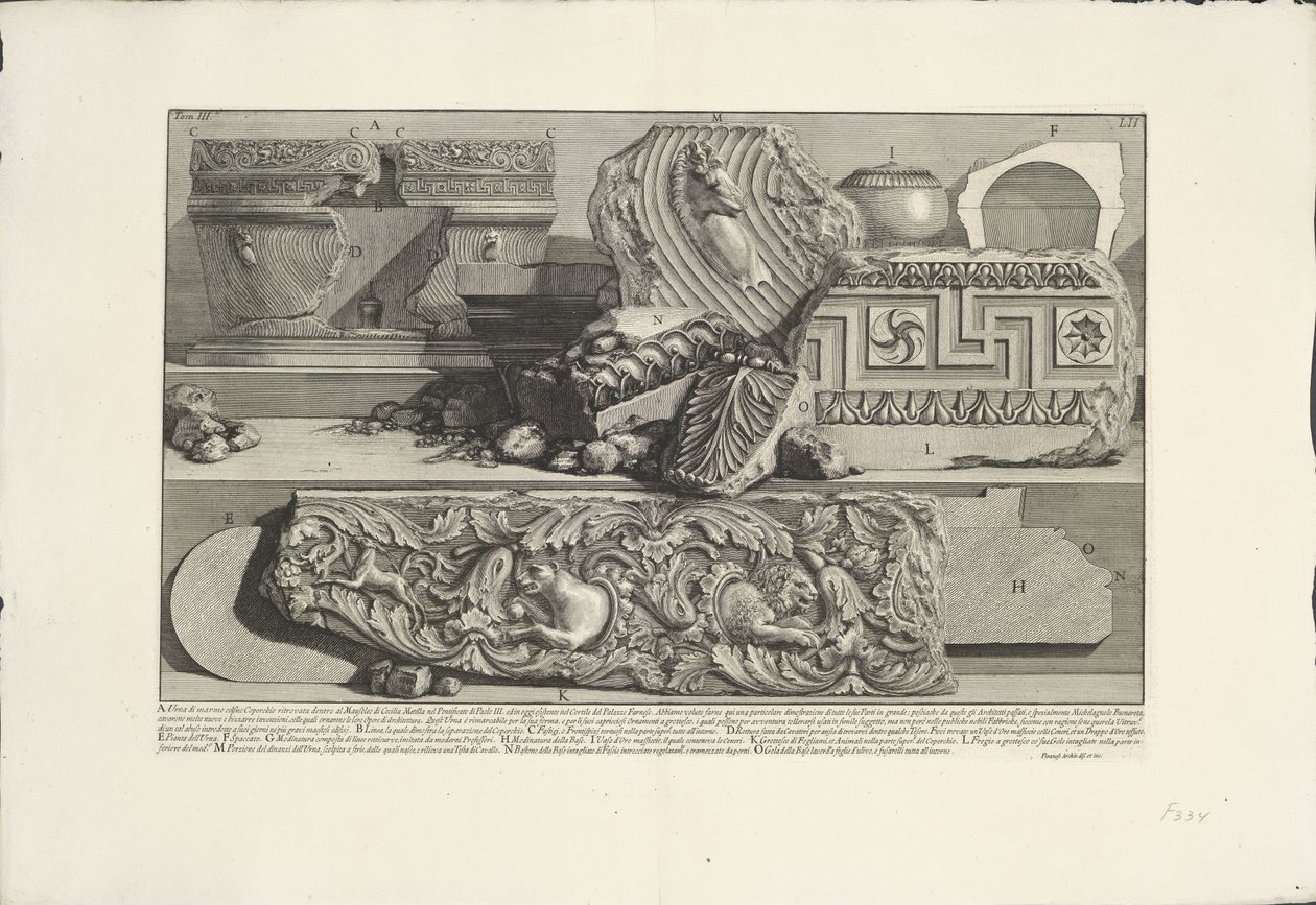 Fragmenten uit de Tombe van Caecilia Metella te Rome - Giovanni Battista Piranesi