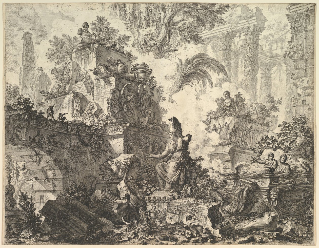 Frontispice, avec statue de Minerve, vers 1748 - Giovanni Battista Piranesi