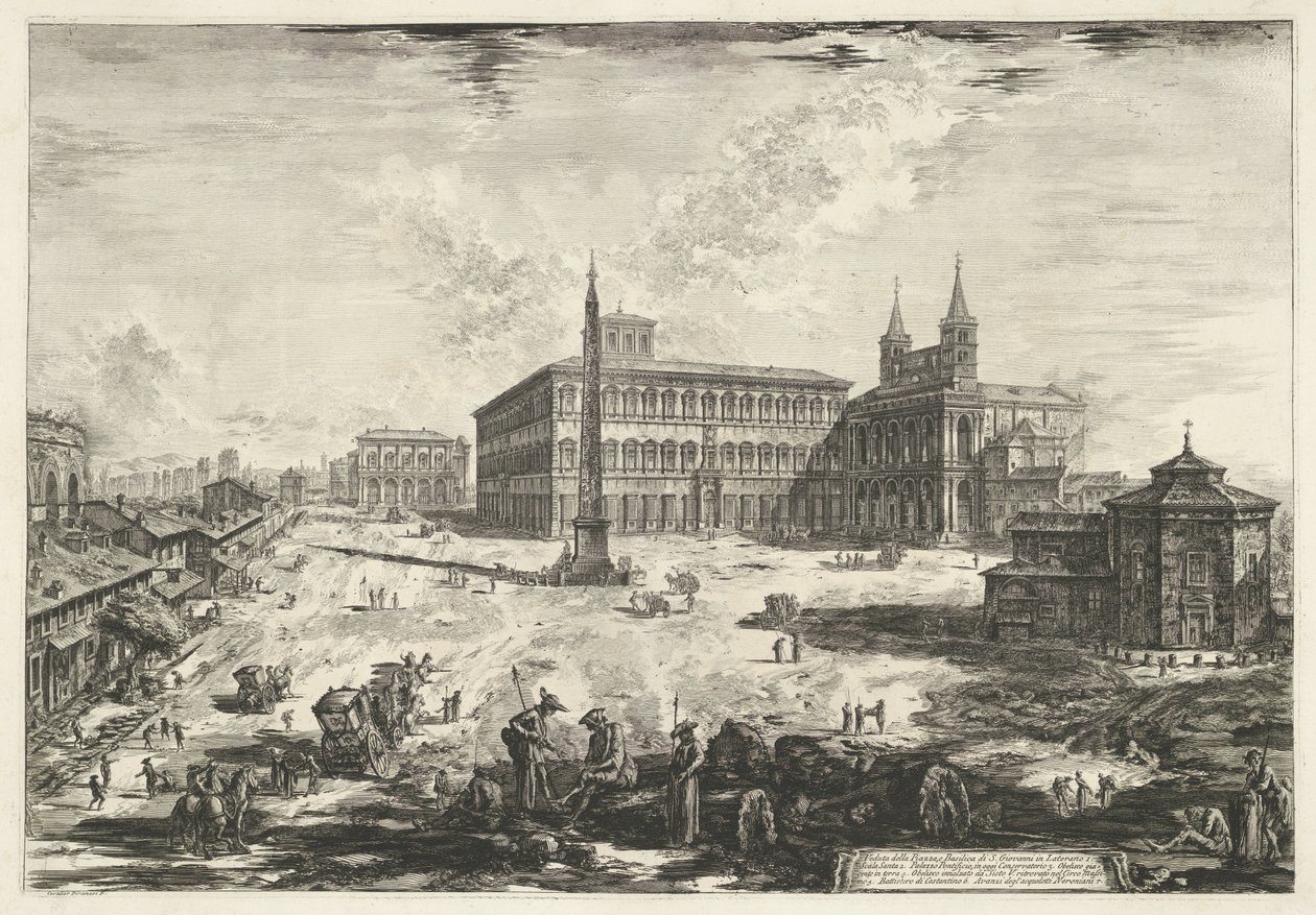 Vue du Latran à Rome avec la basilique Saint-Jean-de-Latran - Giovanni Battista Piranesi