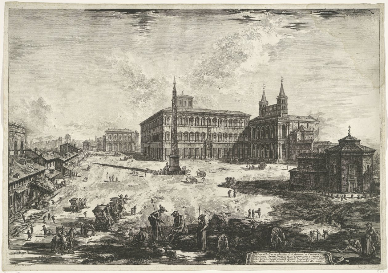 Vue du Latran à Rome avec la basilique Saint-Jean-de-Latran - Giovanni Battista Piranesi