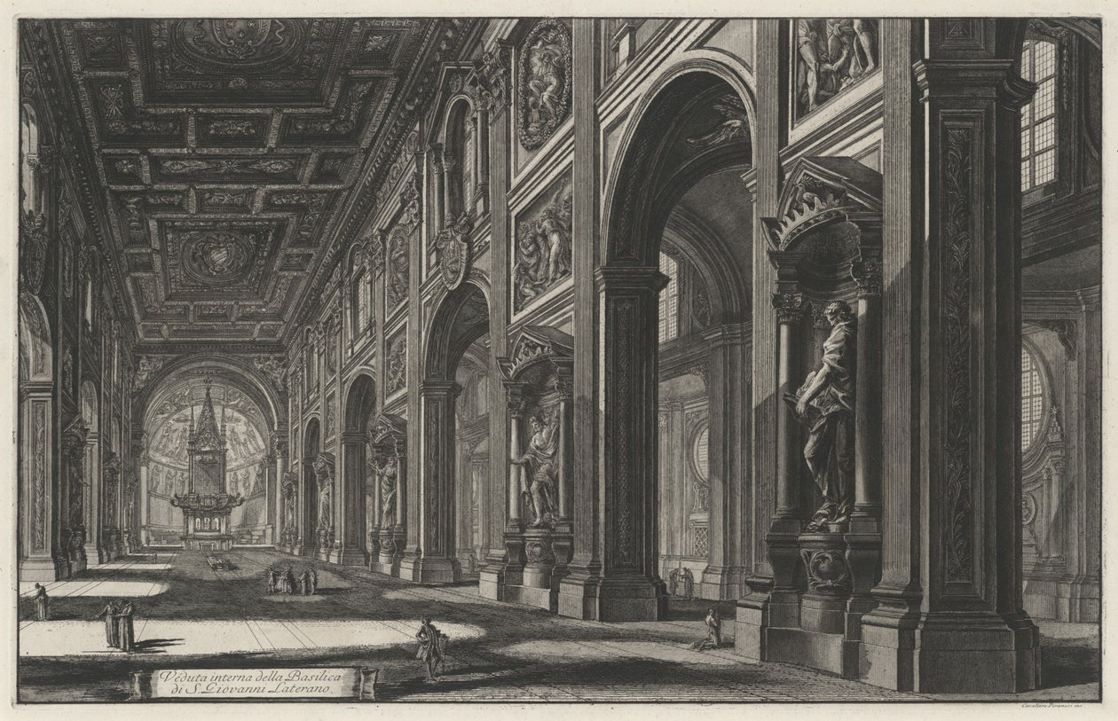 Vue intérieure de la basilique Saint-Jean-de-Latran (tiré de : Vedute di Roma) - Giovanni Battista Piranesi