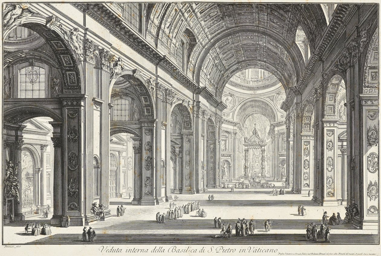 Vue intérieure de la basilique Saint-Pierre au Vatican - Giovanni Battista Piranesi