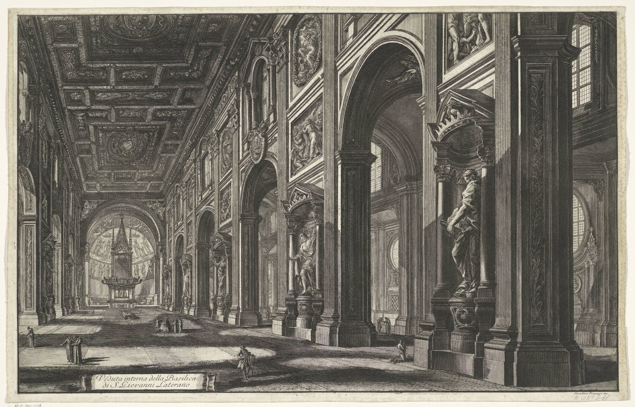 Intérieur de la basilique Saint-Jean-de-Latran à Rome (Vues de Rome) - Giovanni Battista Piranesi
