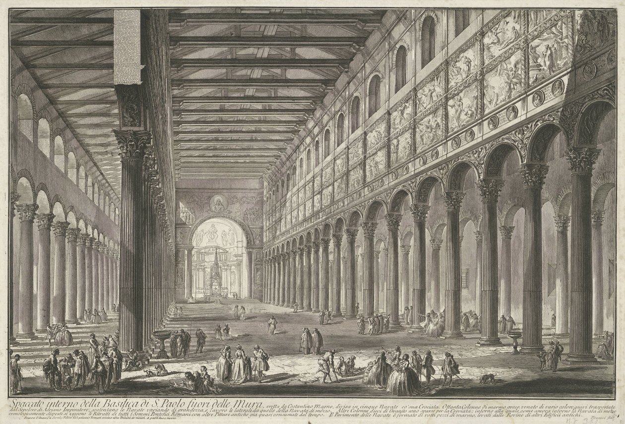 Intérieur de Saint-Paul-hors-les-Murs à Rome - Giovanni Battista Piranesi