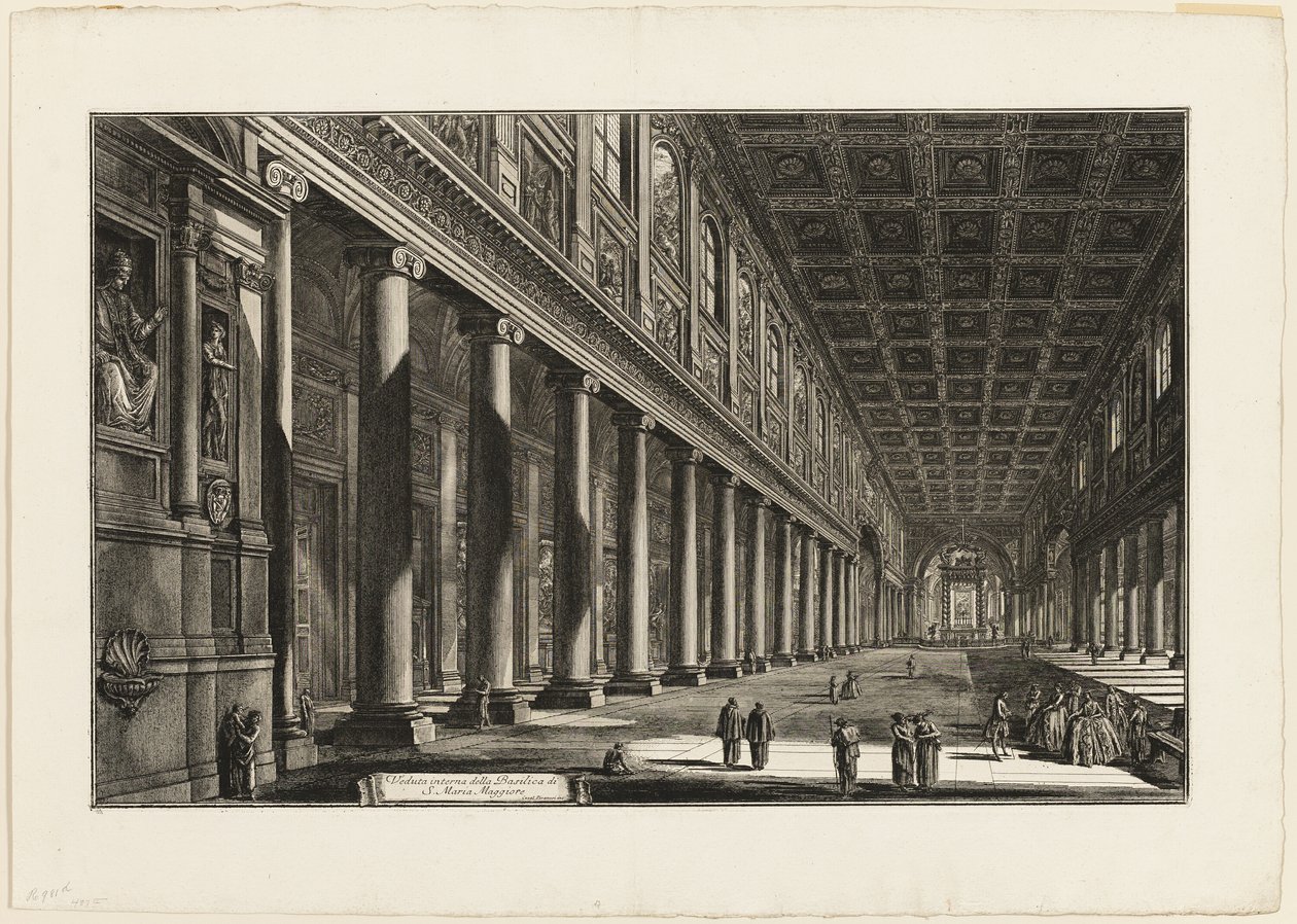 Vue intérieure de la basilique de S. Maria Maggiore, de Vues de Rome - Giovanni Battista Piranesi