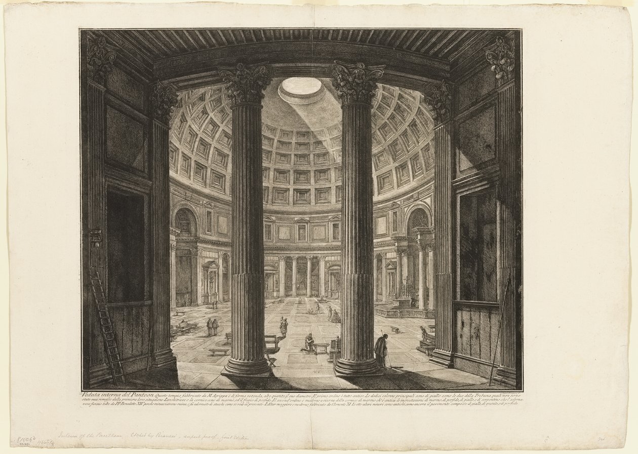 Vue intérieure du Panthéon, des Vues de Rome - Giovanni Battista Piranesi