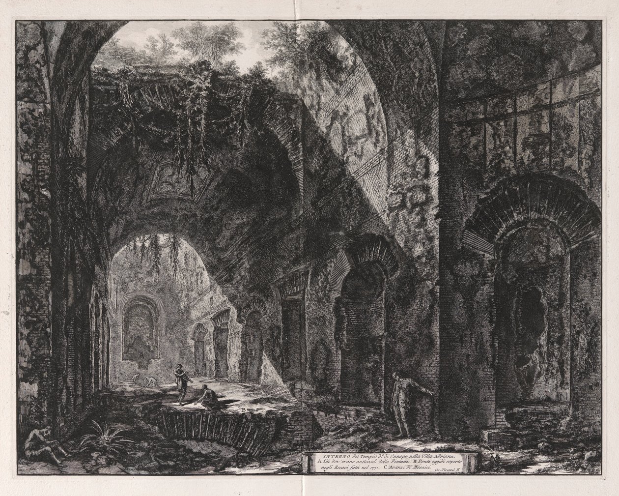 Intérieur du temple dit de Canopus à la Villa Hadrian - Giovanni Battista Piranesi