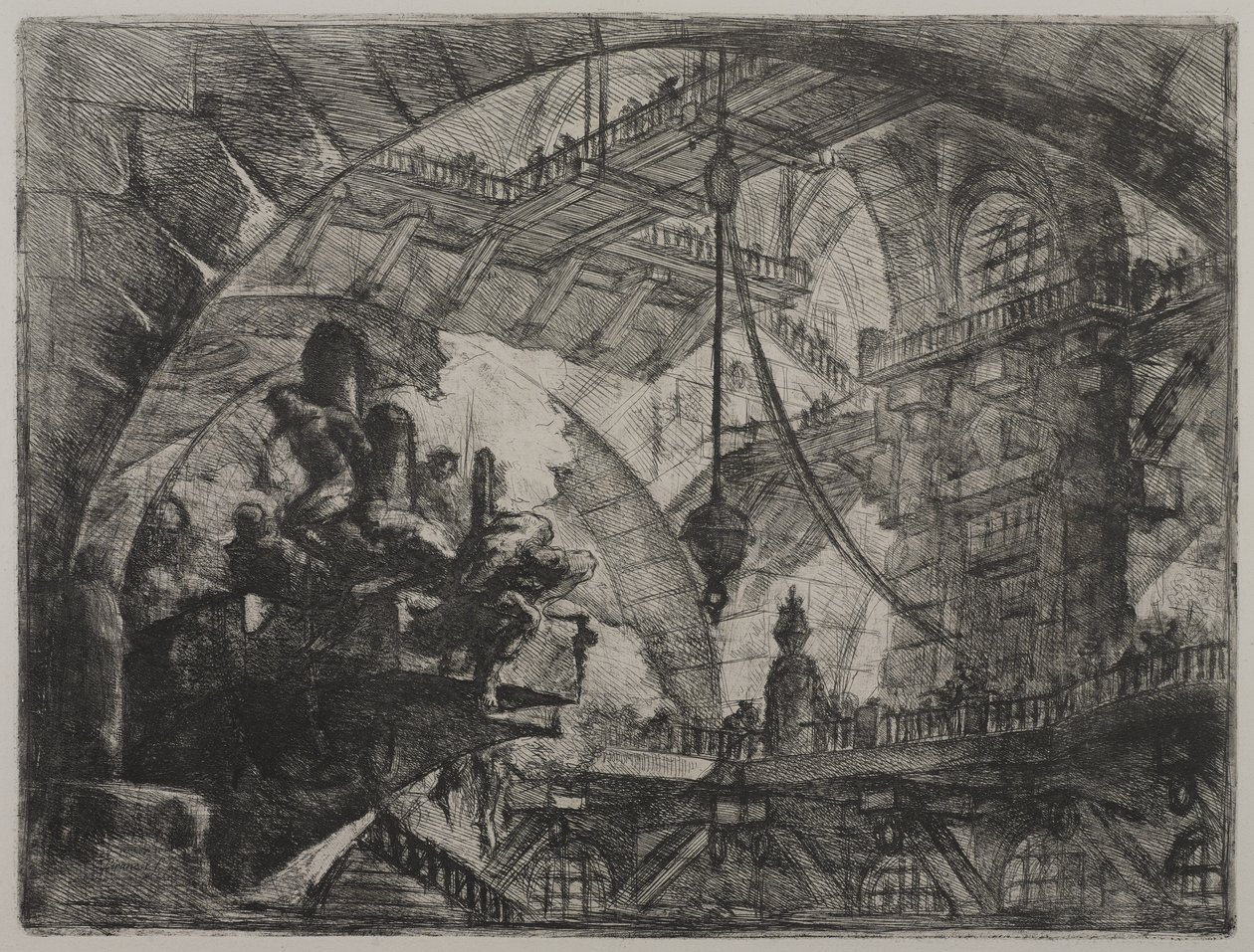 Invenzioni Capric di Carceri; Hind 13, premier état de trois, vers 1749 - Giovanni Battista Piranesi