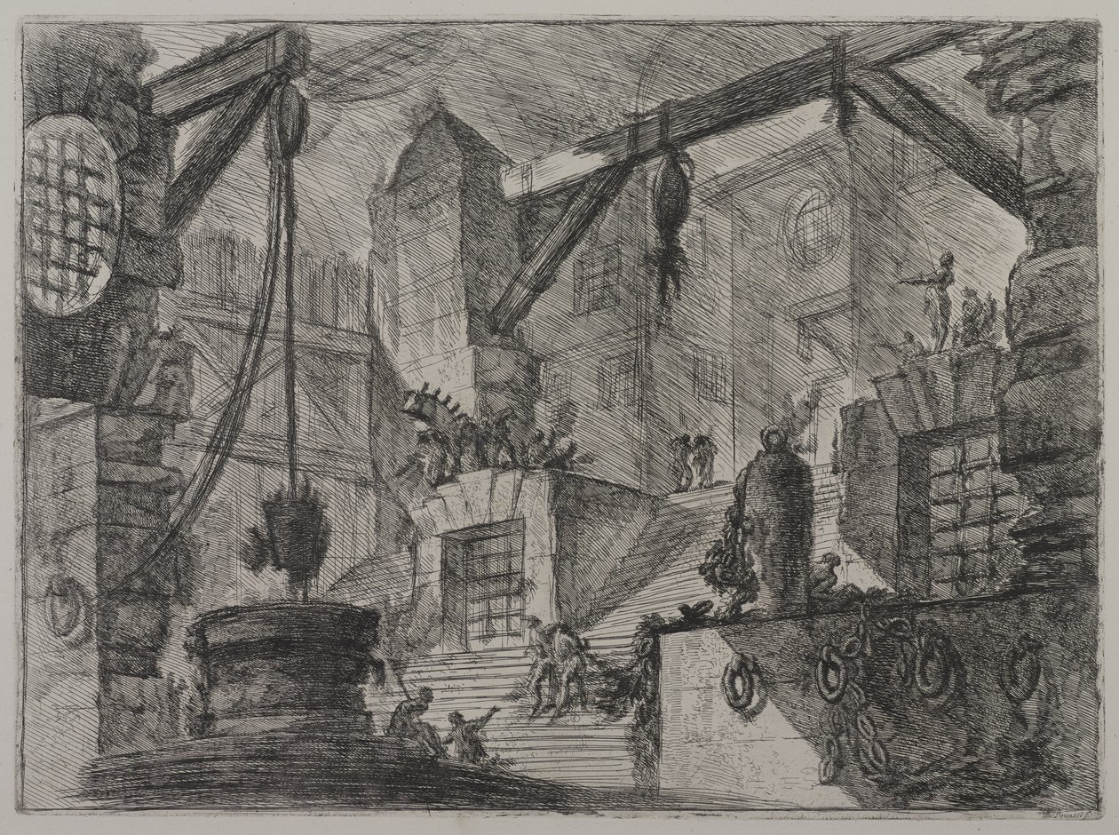 Invenzioni Capric di Carceri; Hind 13, premier état de trois, vers 1749 - Giovanni Battista Piranesi
