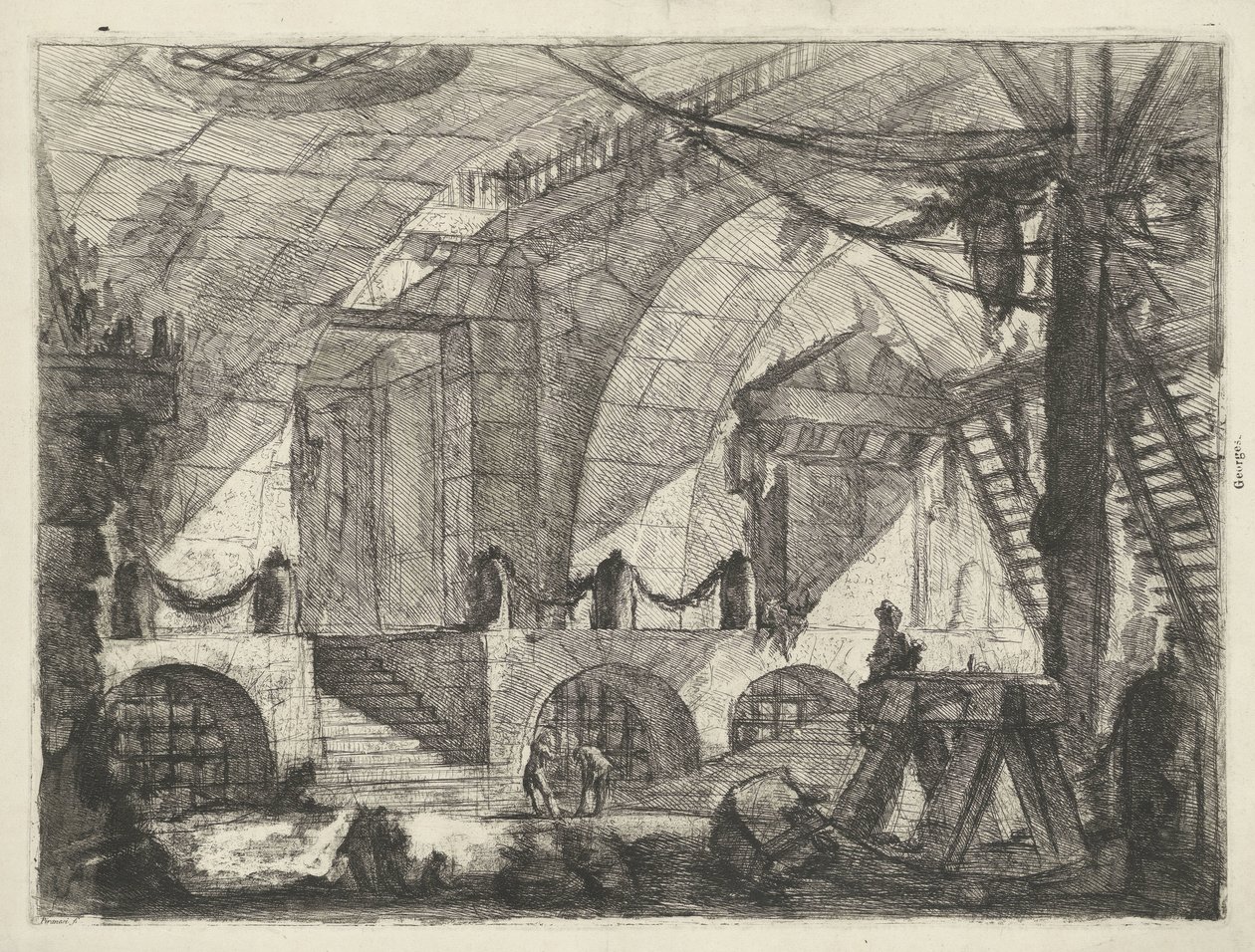 Prison avec chevalet (Invenzioni Capric di Carceri all Acqua Forte) - Giovanni Battista Piranesi