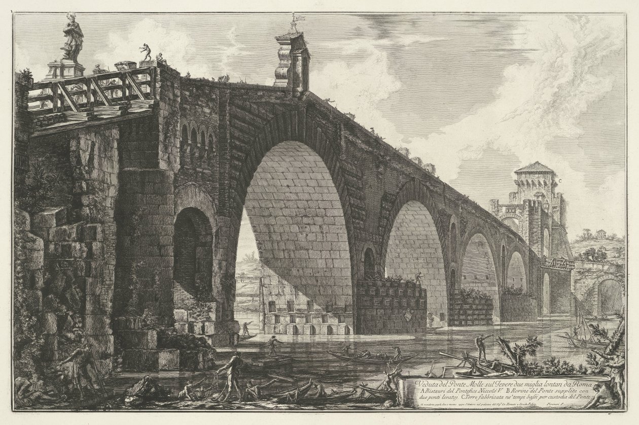 Pont Milvius à Rome (Vues de Rome) - Giovanni Battista Piranesi