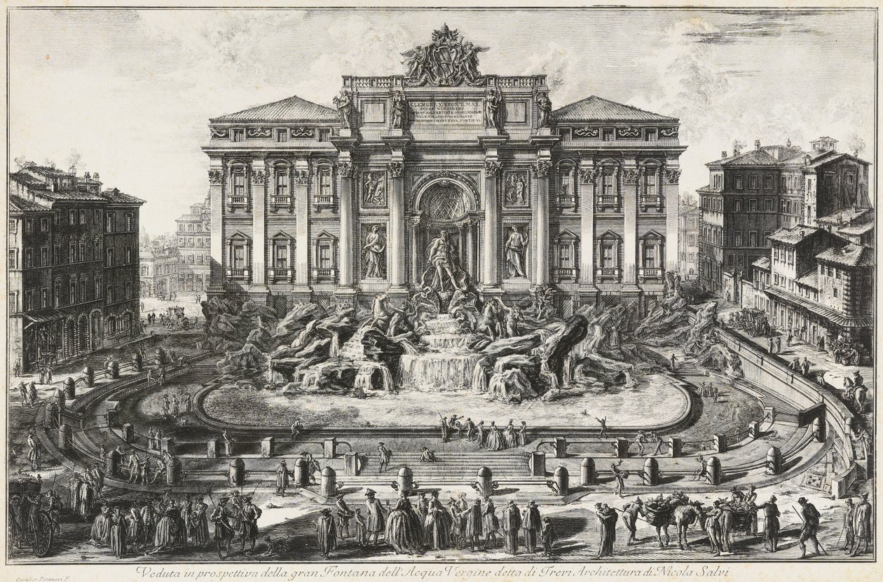 Vue en perspective de la grande fontaine de l