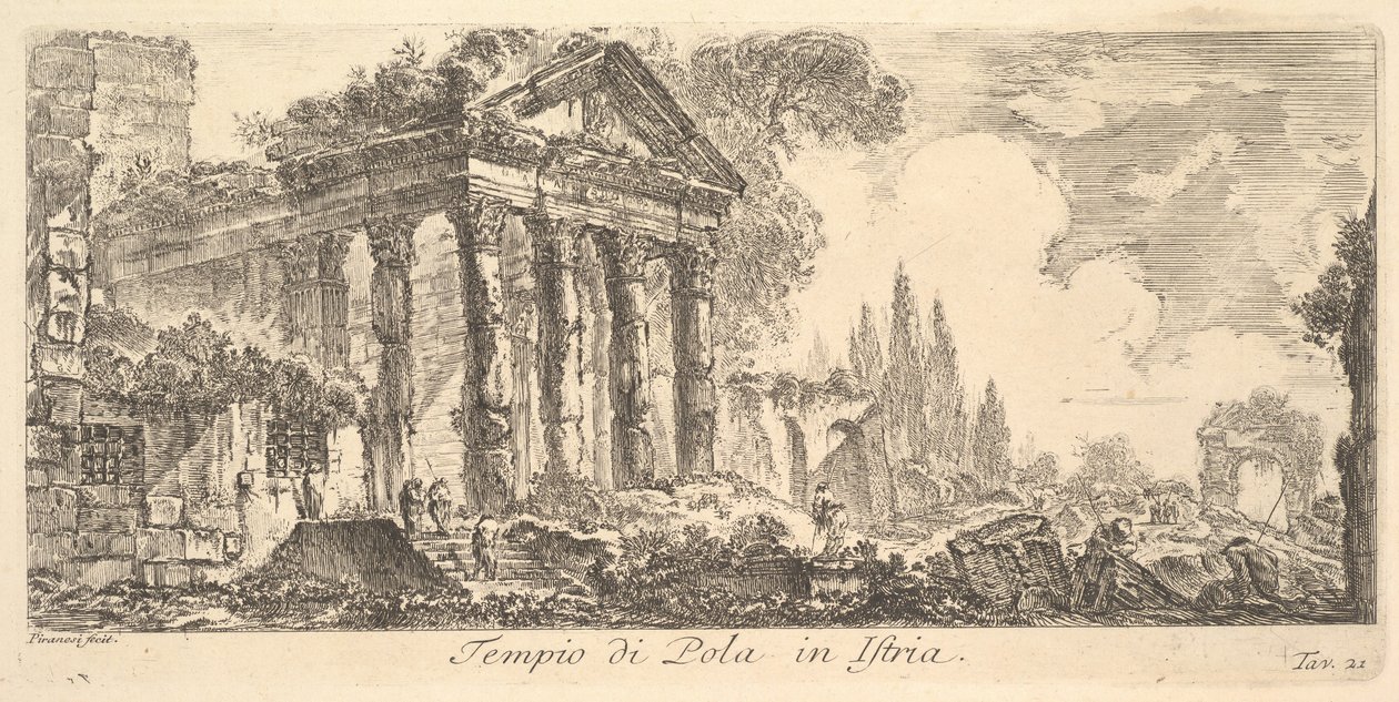 Planche 21 : Temple de Pola en Istrie, vers 1748 - Giovanni Battista Piranesi
