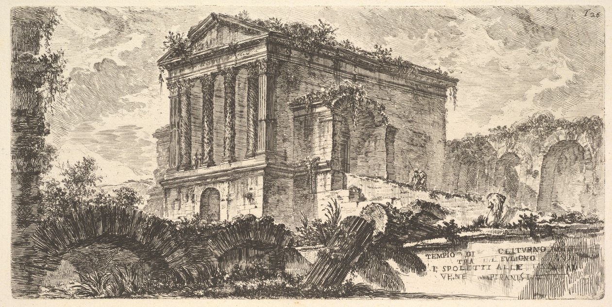 Planche 26 : Temple du Clitumnus entre Foligno et Spoleto, tiré de « Quelques vues d
