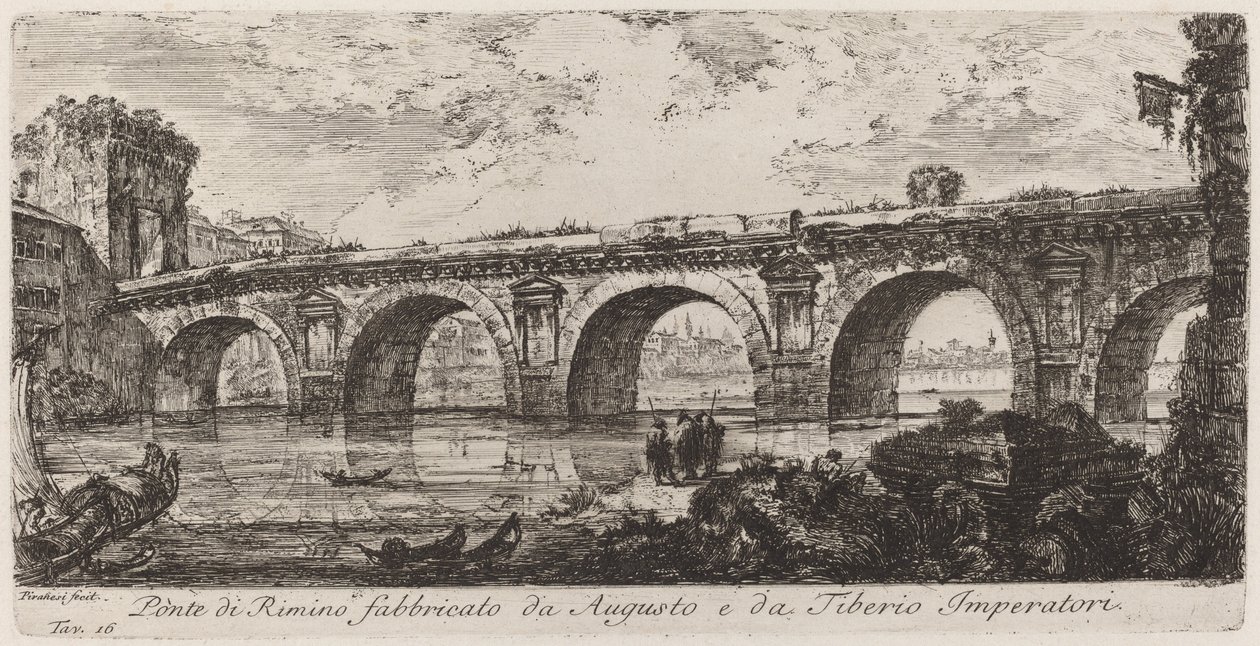Ponte di Rimino fabriqué par Auguste et Tibère empereur - Giovanni Battista Piranesi