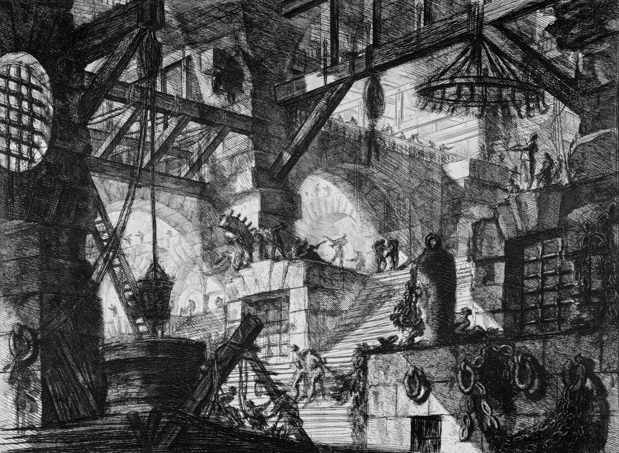 Des prisonniers sur une plate-forme en saillie - Giovanni Battista Piranesi