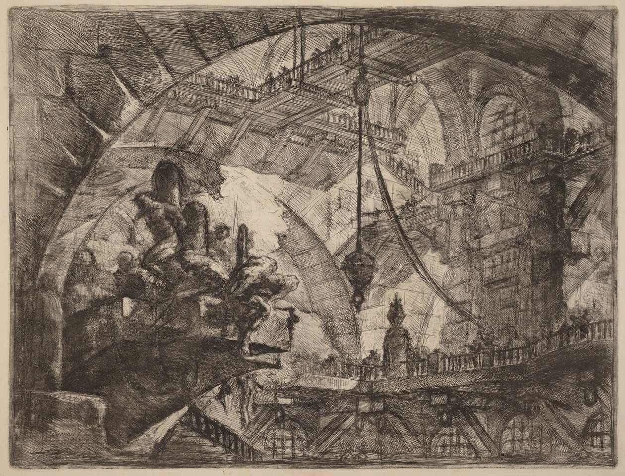 Prisonniers sur une plateforme en saillie - Giovanni Battista Piranesi
