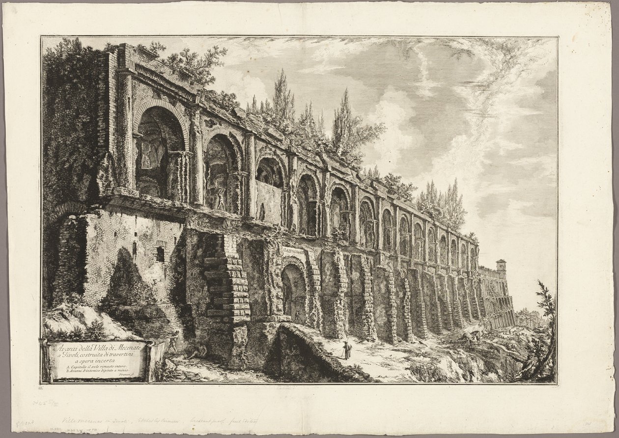 Vestiges de la villa de Mécène à Tivoli, des Vues de Rome - Giovanni Battista Piranesi