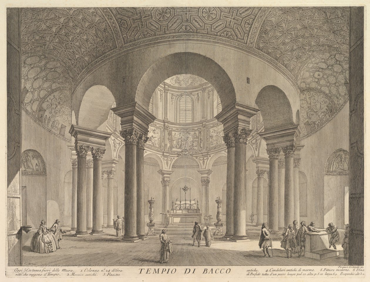 S. Constanza erronément appelé Temple de Bacchus Veduta interna del Sepolcro di S..., ca. 1756 - Giovanni Battista Piranesi