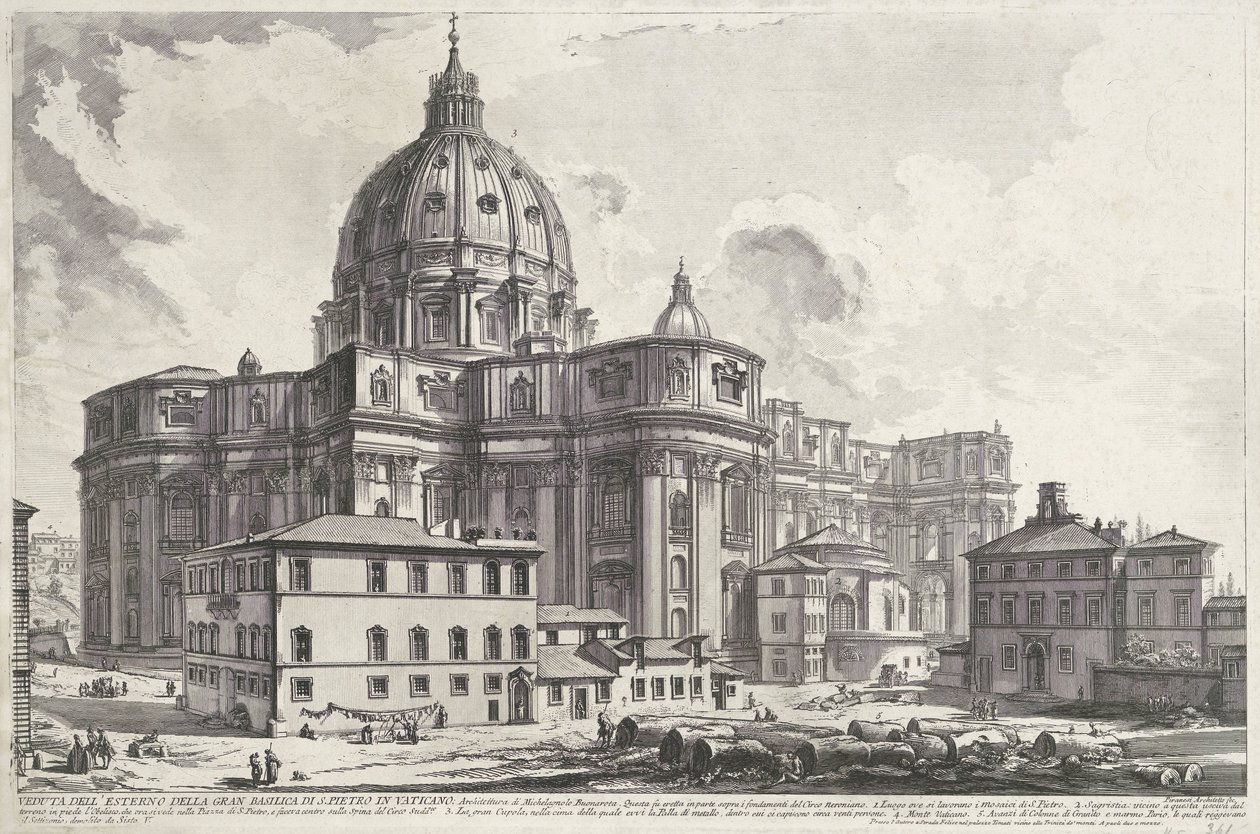 Basilique Saint-Pierre depuis la Piazza della Sagrestia - Giovanni Battista Piranesi