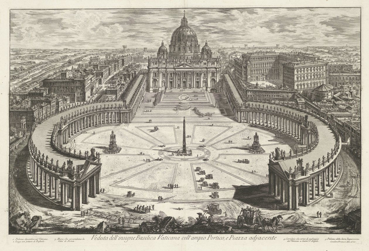 Place Saint-Pierre avec la basilique Saint-Pierre au Vatican - Giovanni Battista Piranesi