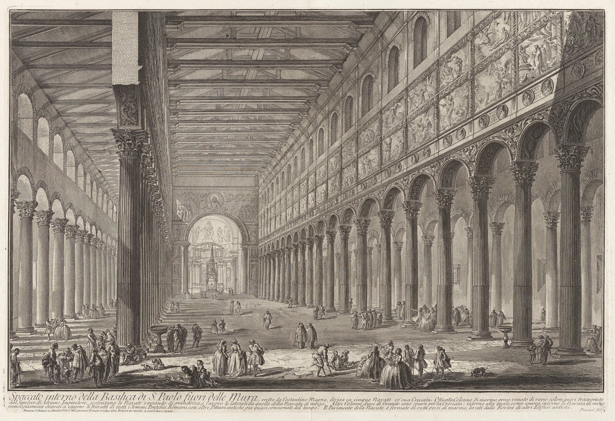 Vue intérieure de la Basilique de S. Paolo fuori delle Mura - Giovanni Battista Piranesi