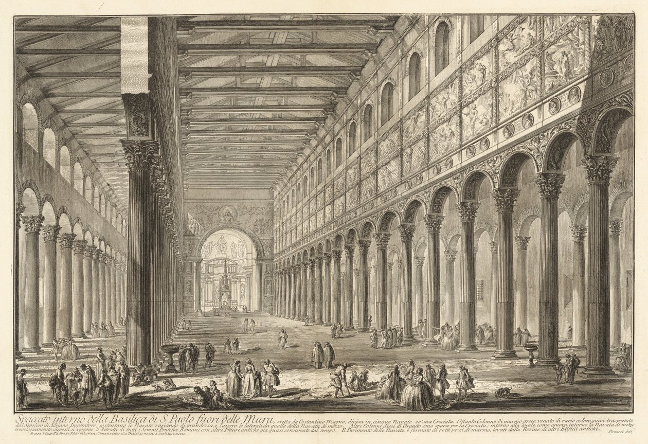 Vue intérieure de la basilique Saint-Paul-hors-les-Murs - Giovanni Battista Piranesi