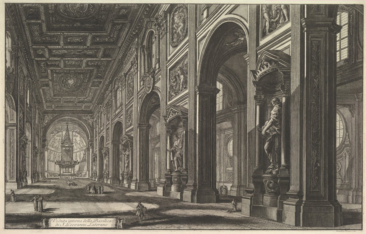 Saint-Jean-de-Latran, intérieur, tiré de « Vedute di Roma » (Vues de Rome) - Giovanni Battista Piranesi