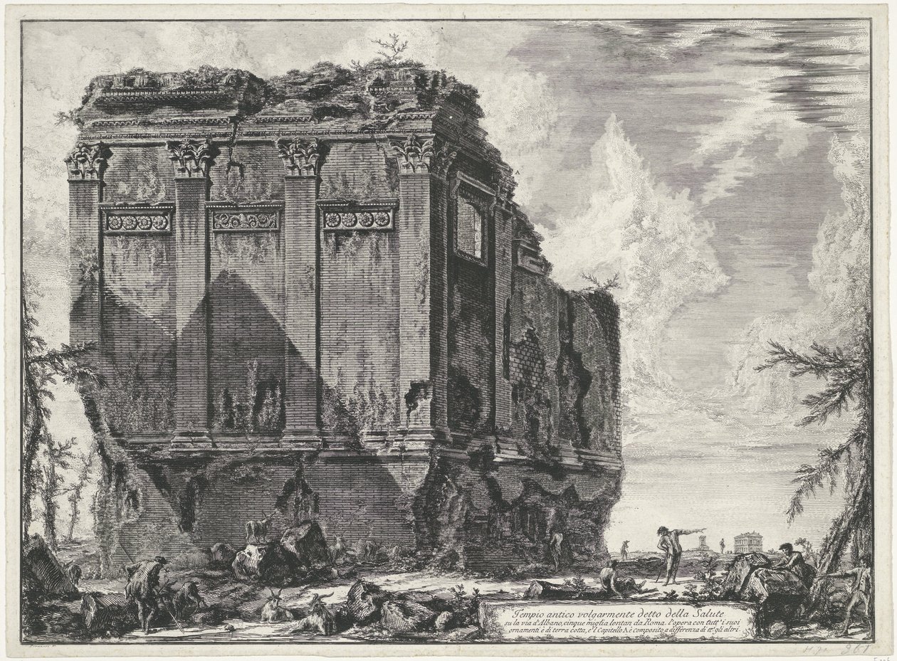 Temple de Salus près de Rome (Vedute di Roma disegnate ed incise da Giambattista Piranesi architetto Veneziano) - Giovanni Battista Piranesi