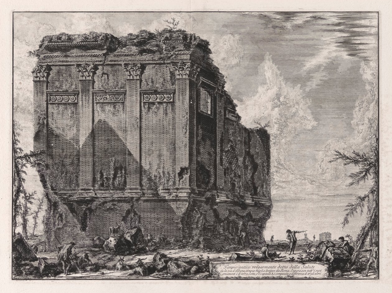 Temple antique vulgairement appelé de la Salute sur la Via d - Giovanni Battista Piranesi