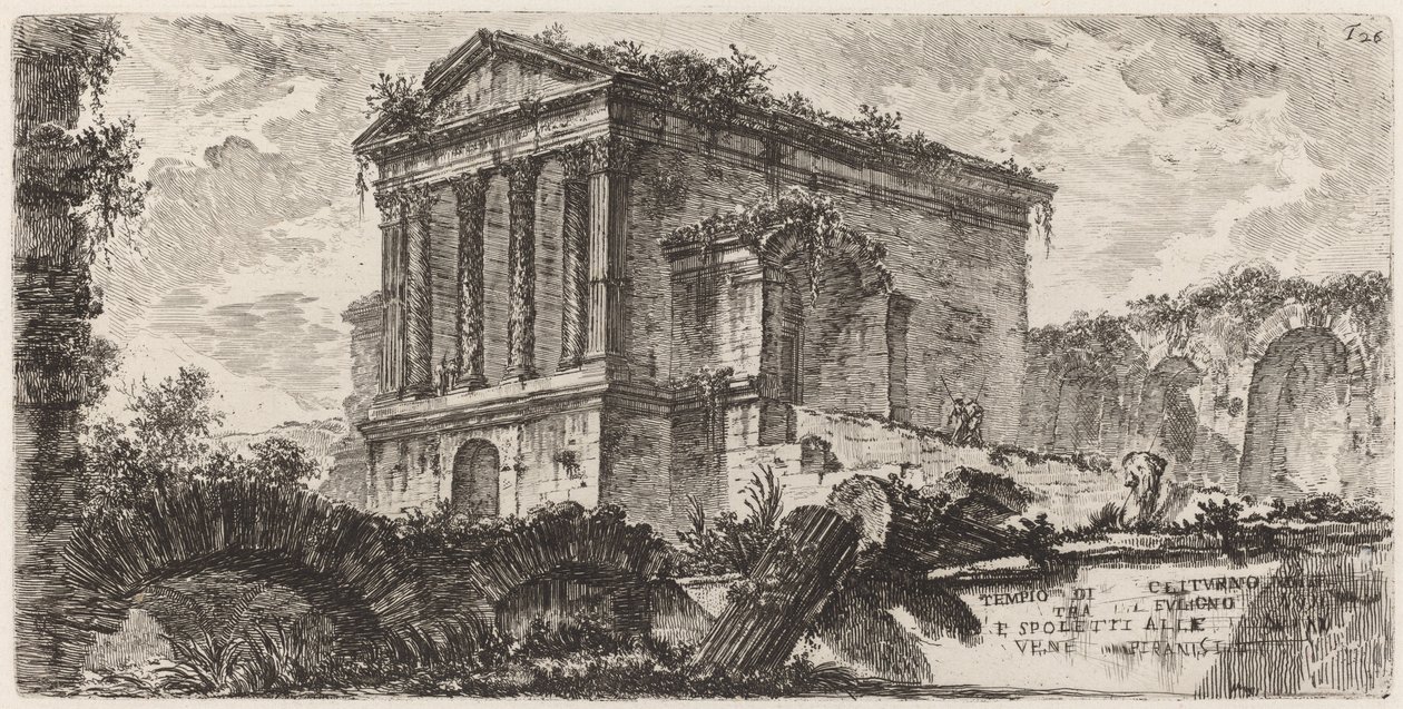 Temple de Clitumno entre Foligno et Spoletti - Giovanni-Battista Piranesi