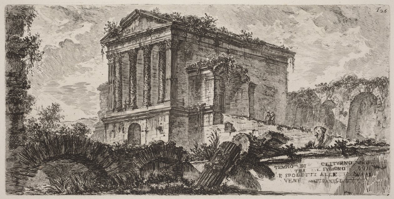 Temple de Clitumnus entre Foligno et Spoleto - Giovanni Battista Piranesi