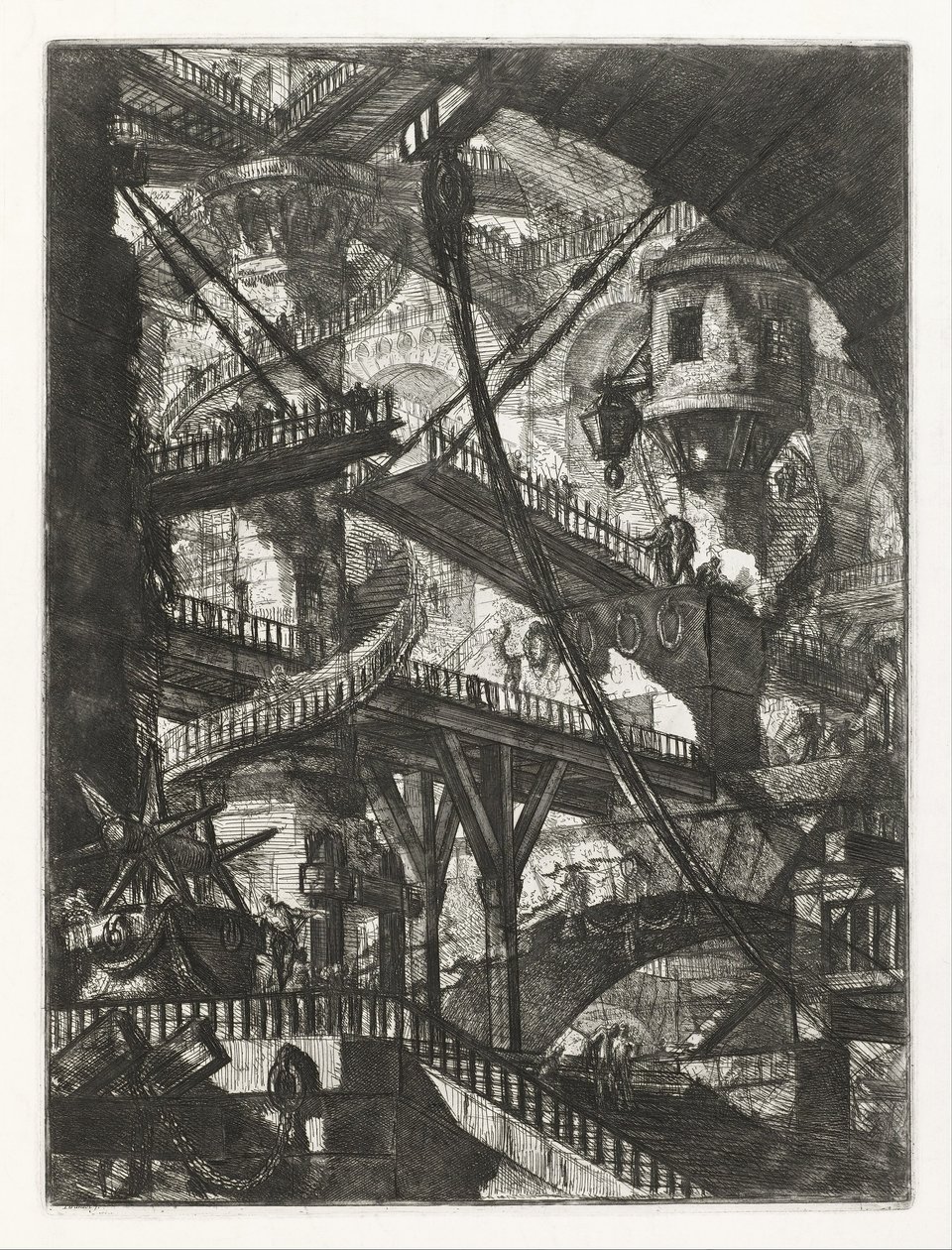 Le pont-levis, planche VII de la série Carceri d