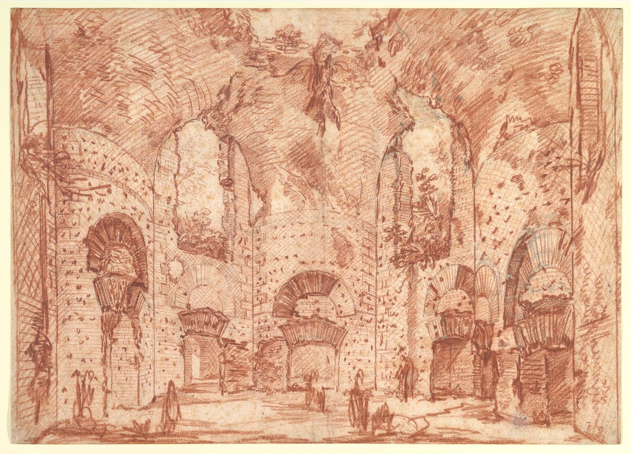 La salle octogonale des petits bains de la villa d