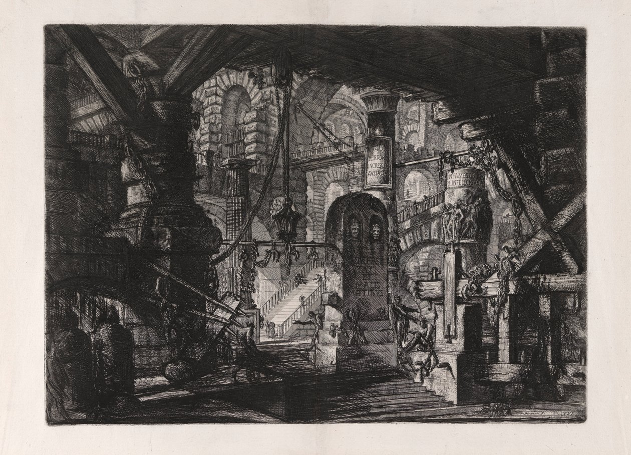 Le Quai avec des chaînes, planche 16 de Carceri d - Giovanni Battista Piranesi