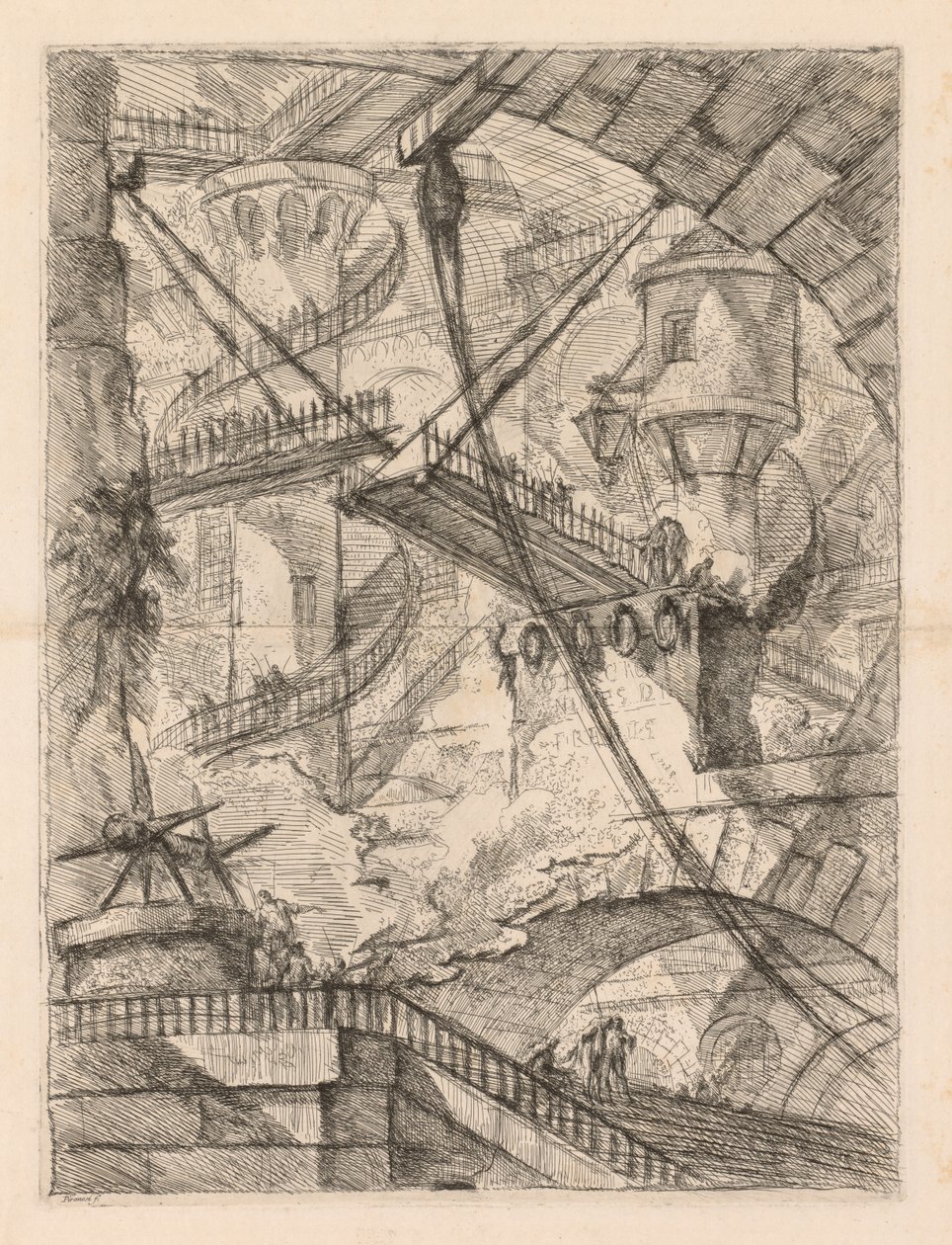Les prisons: Un immense intérieur avec un pont-levis - Giovanni Battista Piranesi