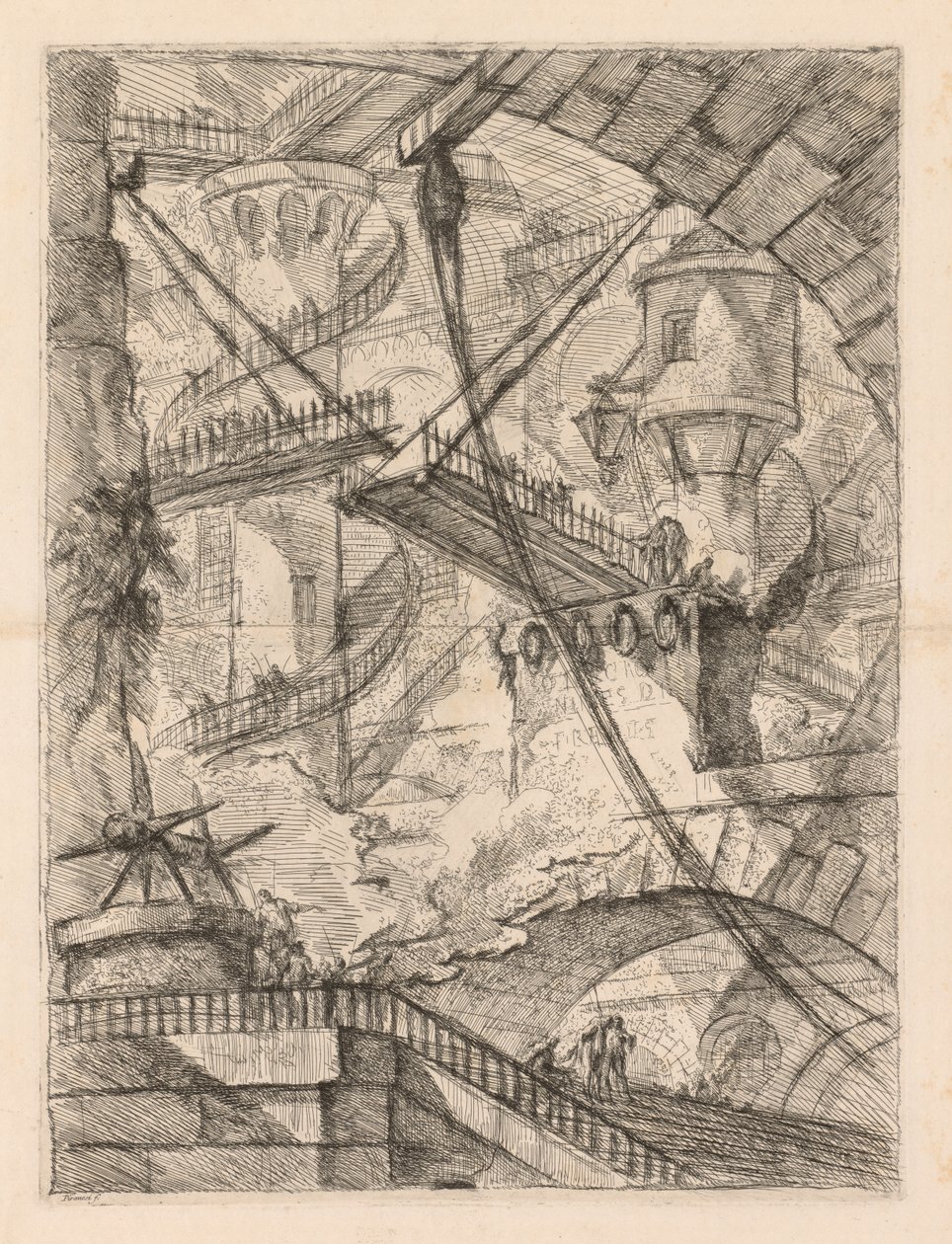 Les Prisons : Un immense intérieur avec un pont-levis - Giovanni Battista Piranesi