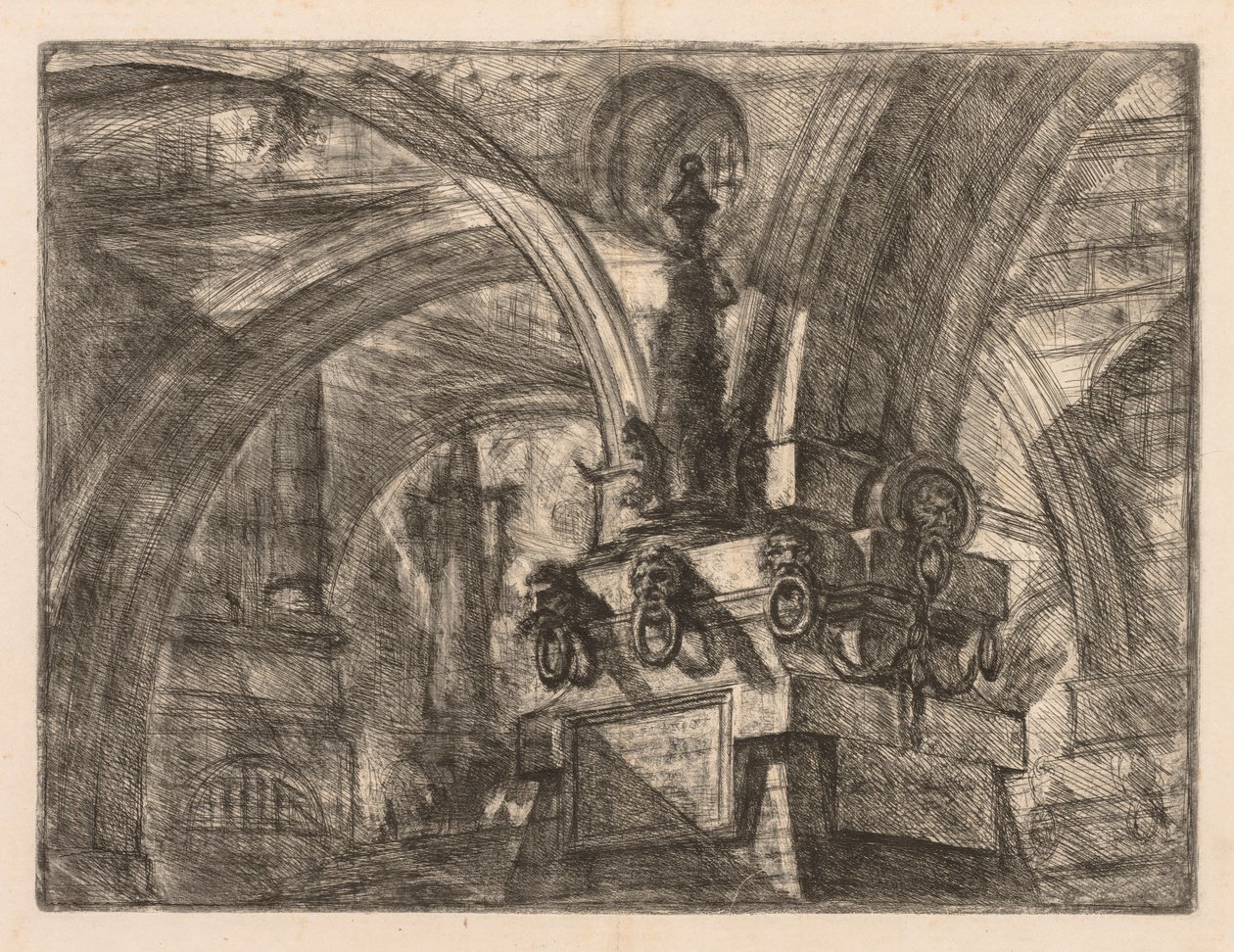 Les Prisons : Arches rondes jaillissant d