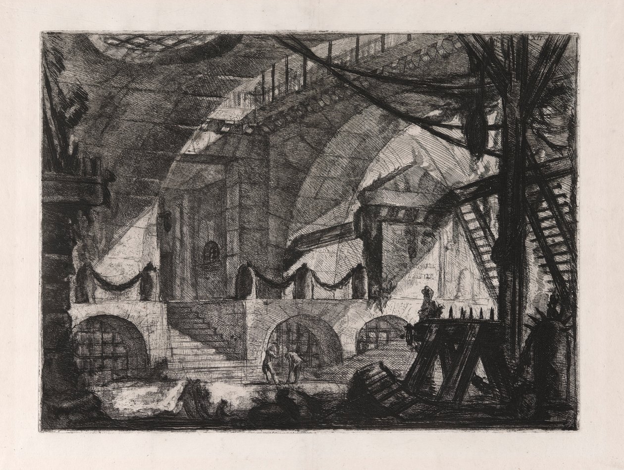 Le Chevalet, planche 12 de Carceri d - Giovanni Battista Piranesi