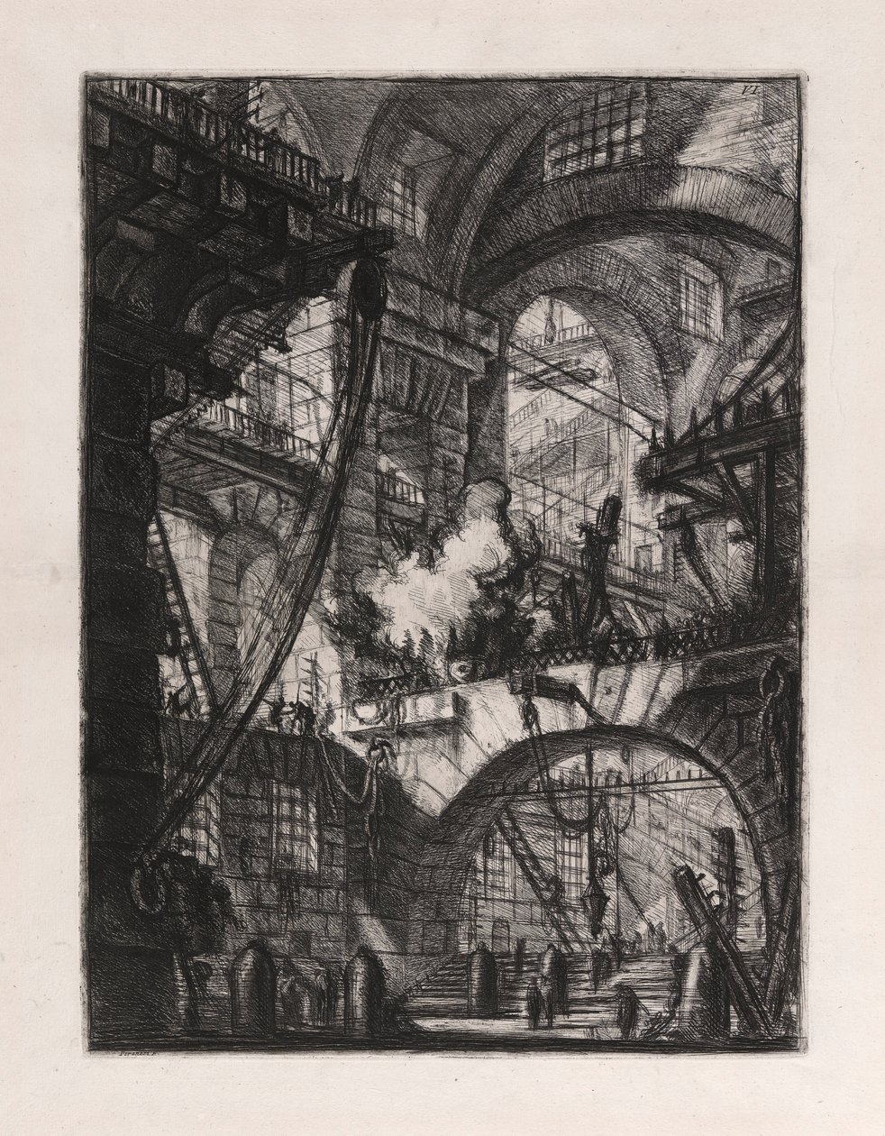 Le Feu fumant, planche 6 de Carceri d - Giovanni Battista Piranesi